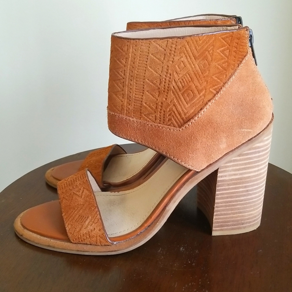 Kelsi Dagger Faux Suede Camel Heels